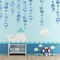 Transparent Bubble Garlands Mermaid Party Decoration Colored Blue Flat Cutouts Hanging Streamer for Birthday Baptism Wedding Ocean Wall Decal Baby Shower Under Sea Festal Kid Room Photo Props (Blue)